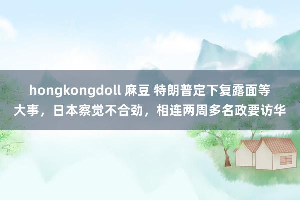 hongkongdoll 麻豆 特朗普定下复露面等大事，日本察觉不合劲，相连两周多名政要访华