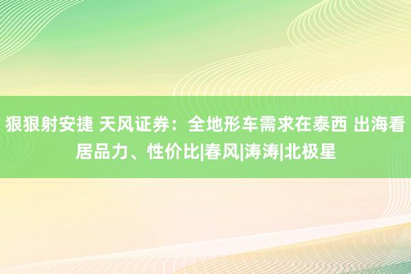 狠狠射安捷 天风证券：全地形车需求在泰西 出海看居品力、性价比|春风|涛涛|北极星