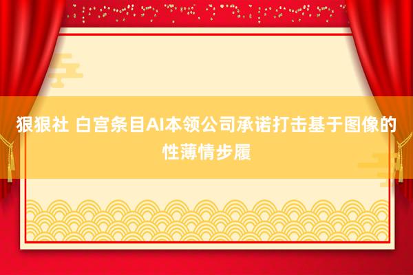 狠狠社 白宫条目AI本领公司承诺打击基于图像的性薄情步履