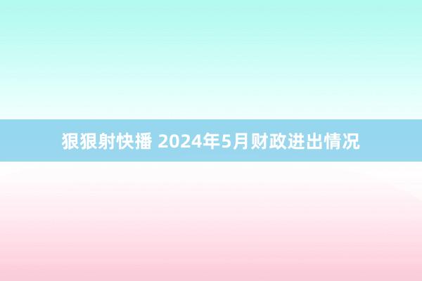 狠狠射快播 2024年5月财政进出情况