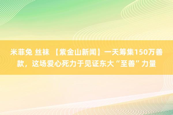 米菲兔 丝袜 【紫金山新闻】一天筹集150万善款，这场爱心死力于见证东大“至善”力量