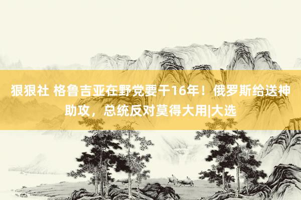 狠狠社 格鲁吉亚在野党要干16年！俄罗斯给送神助攻，总统反对莫得大用|大选