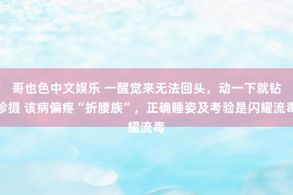 哥也色中文娱乐 一醒觉来无法回头，动一下就钻珍摄 该病偏疼“折腰族”，正确睡姿及考验是闪耀流毒