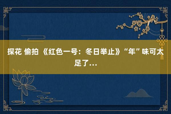 探花 偷拍 《红色一号：冬日举止》“年”味可太足了…