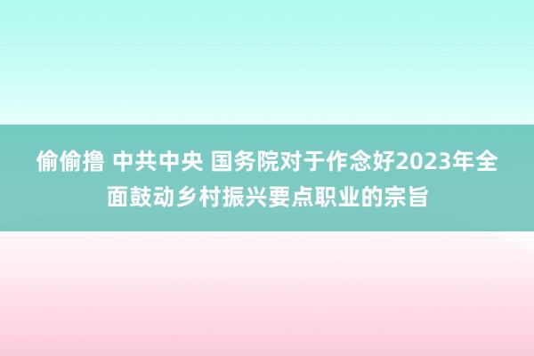 偷偷撸 中共中央 国务院对于作念好2023年全面鼓动乡村振兴要点职业的宗旨